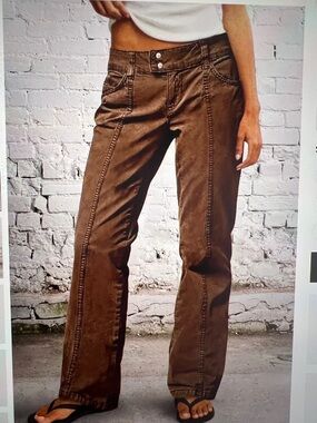 Flamingals solid seam front mid rise, straight leg pants 2XL 14/16